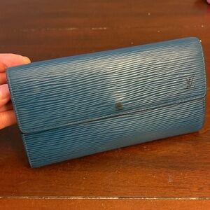 Louis Vuitton Blue Epi Leather Continental Wallet